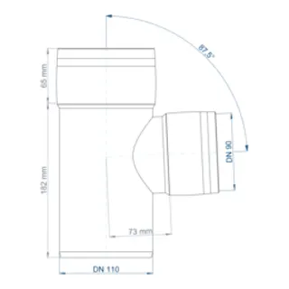 PO Eckdoppelabzweig POLO-KAL XS DN 110/90/90/87Grad – Bild 3