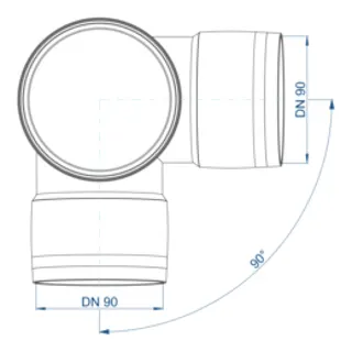 PO Eckdoppelabzweig POLO-KAL XS DN 110/90/90/87Grad – Bild 4