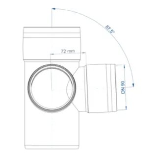 PO Eckdoppelabzweig POLO-KAL XS DN 110/90/90/87Grad – Bild 5