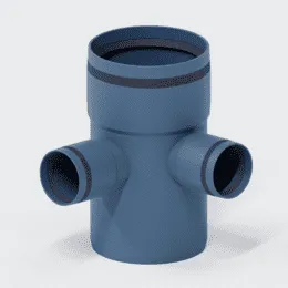 PO Eckdoppelabzweig POLO-KAL XS DN 110/50/50/87Grad