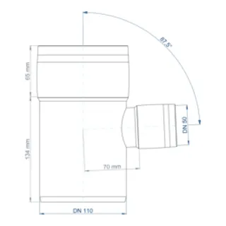 PO Eckdoppelabzweig POLO-KAL XS DN 110/50/50/87Grad – Bild 3