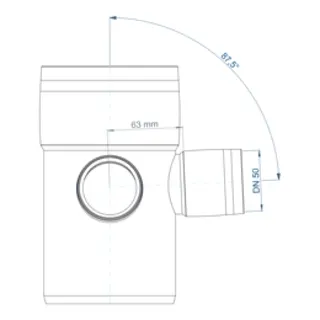 PO Eckdoppelabzweig POLO-KAL XS DN 110/50/50/87Grad – Bild 4