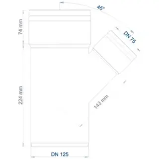 PO Abzweig POLO-KAL XS DN 125/75/45Grad – Bild 2