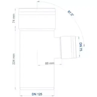 PO Abzweig POLO-KAL XS DN 125/75/87Grad – Bild 2