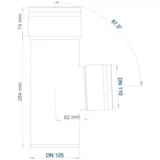 PO Abzweig POLO-KAL XS DN 125/110/87Grad – Bild 2