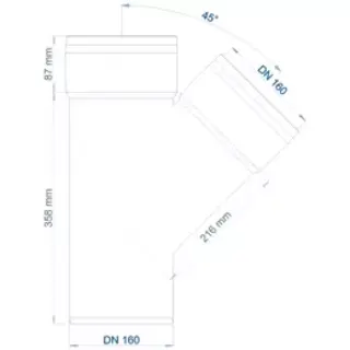 PO Abzweig POLO-KAL XS DN 160/160/45Grad – Bild 2