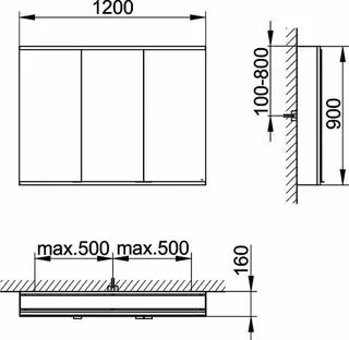 Keuco Royal Modular 2.0 SPS, bel. 80031, Vorb,1Steckd/USB,sb-elox,1200x900x160mm – Bild 2