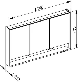 Keuco SPS R. Lumos 14325, m. Ablagef. VB 1200x735x130mm si-elox. – Bild 3