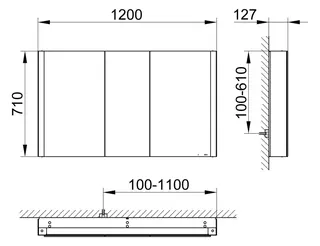 Keuco SPS Somaris 14503, br.Tür li. VB 1000x710x128mm ws matt – Bild 2