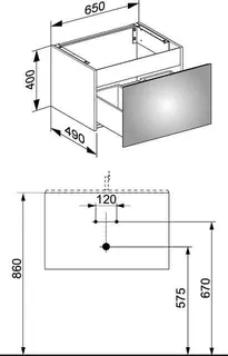Keuco WUB X-Line 33151, m.Ausz. 650x400x490mm vulk. – Bild 2