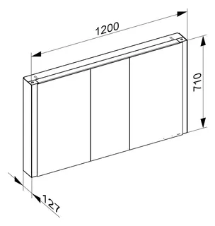 Keuco SPS Somaris 14503, m.Hzg. VB 1000x710x128mm sw matt – Bild 3