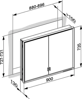 Keuco SPS R. Lumos 14333, o. Ablagef. EB 900x735x130mm si-elox. – Bild 3