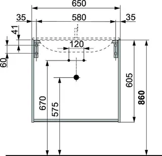 Keuco WUB X-Line 33152, m.Ausz./Schubk. 650x605x490mm vulk. – Bild 2
