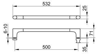 Keuco Duschtürgriff Edition 400 11508, mit Griff, 500 mm, verchromt – Bild 2