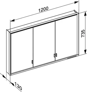 Keuco SPS R. Lumos 14325, o. Ablagef. VB 1200x735x130mm si-elox. – Bild 3