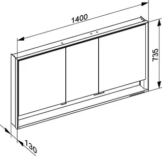 Keuco SPS R. Lumos 14326, m. Ablagef. VB 1400x735x130mm si-elox. – Bild 3