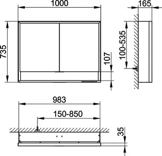 Keuco SPS Royal Lumos 14304, VB Hzg. 1000x735x165mm si.-elox. – Bild 2