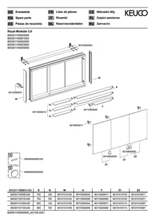 Keuco Royal Modular 2.0 SPS, unbel. 80030, Vorb,2Steckd,sb-elox,1000x700x120mm – Bild 3