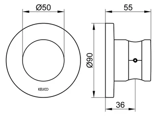 Keuco Wandbrausehalter IXMO 59591, Bronze gebürstet, Rosette rund – Bild 2