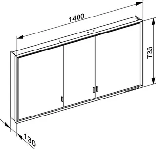 Keuco SPS R. Lumos 14326, o. Ablagef. VB 1400x735x130mm si-elox. – Bild 3