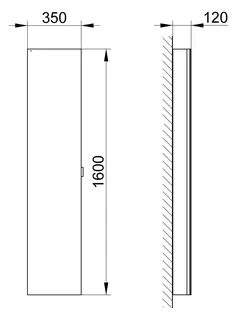 Keuco Royal Modular 2.0 unbel.,l.80000, Vorb,Anb.schr,sb-elox,350x1600x120mm – Bild 3