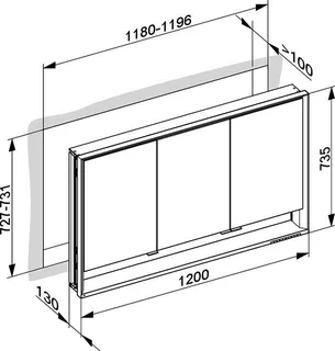 Keuco SPS R. Lumos 14335, m. Ablagef. EB 1200x735x130mm si-elox. – Bild 3