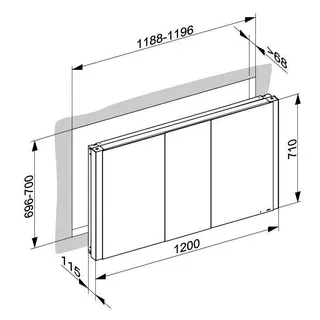 Keuco SPS Somaris 14514, EB 1200x710x115mm verspgl. – Bild 2
