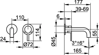 Keuco EHM UP Plan blue 53916 für Wandmontage Ausl. 165mm Edelst. – Bild 2