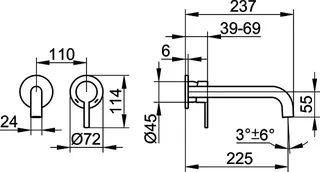 Keuco EHM UP Plan blue 53916 für Wandmontage Ausl. 225mm Edelst. – Bild 2
