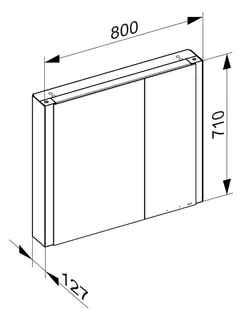 Keuco SPS Somaris 14502, br.Tür li. VB 800x710x128mm Eiche wild ws – Bild 3