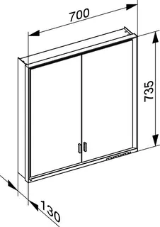 Keuco SPS R. Lumos 14327, o. Ablagef. VB 700x735x130mm si-elox. – Bild 3