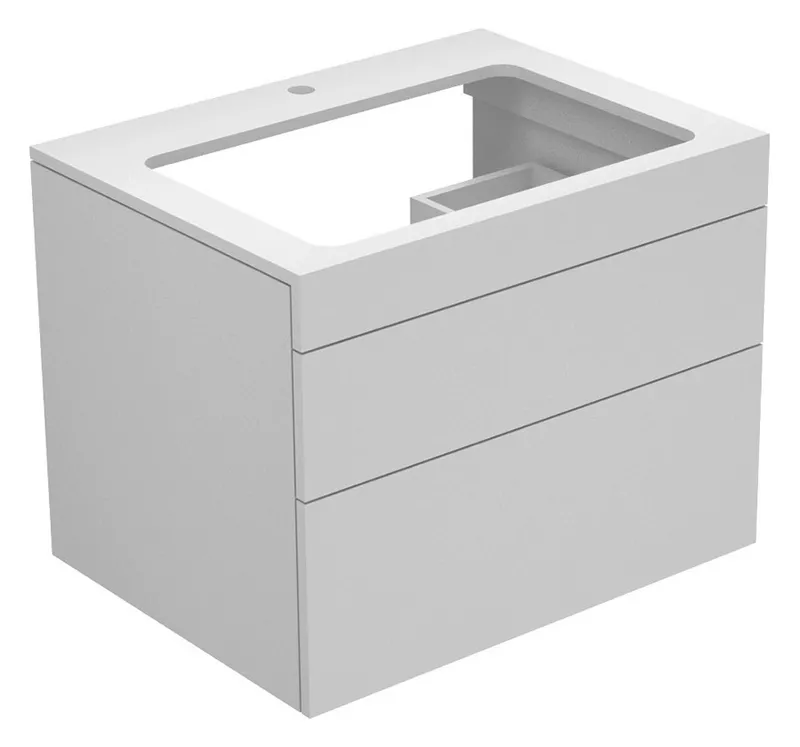 Keuco Waschtischunterbau Edition 400 31571, Hahnloch, weiß Hochglanz/weiß Hochglanz