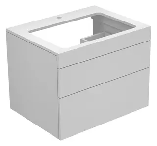 KE Waschtischunterbau Edition 400 31571, Hahnloch, weiß Hochglanz/weiß Hochglanz