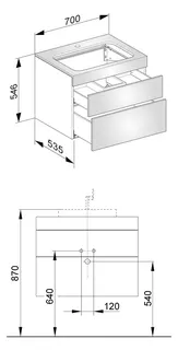 Keuco Waschtischunterbau Edition 400 31571, Hahnloch, weiß Hochglanz/weiß Hochglanz – Bild 2