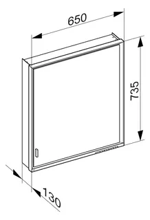 Keuco SPS R. Lumos 14321, o. Ablagef. VB Ans.r. 650x735x130mm si-elox. – Bild 3