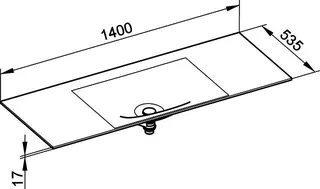 Keuco Varicor-Waschtisch Edition 11 31270, ohne Hahnlohbohrung, weiß, 1400 mm – Bild 3