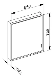Keuco SPS R. Lumos 14321, o. Ablagef. VB Ans.l. 650x735x130mm si-elox. – Bild 3