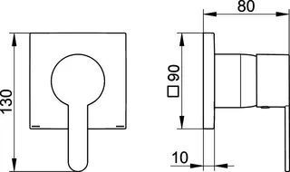 Keuco EHMmischer UP DN15 IXMO 59551 m.eck. Rosette m.Flat Griff sw – Bild 2
