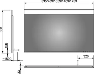 Keuco Lichtspiegel Edition 400 11596, DALI, 710 x 650 x 33 mm – Bild 2