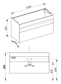 Keuco WUB Stageline 32882 m.Ausz. 1200x625x490mm cashm. – Bild 3