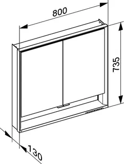 Keuco SPS R. Lumos 14322, m. Ablagef. VB 800x735x130mm si-elox. – Bild 3