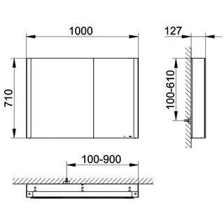 Keuco SPS Somaris 14503 1000x710x128mm weiß matt – Bild 2