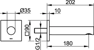 Keuco Wanneneinlauf DN15 IXMO 59545 eck. Ausl.202mm sw – Bild 2