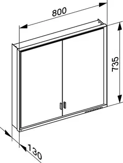 Keuco SPS R. Lumos 14322, o. Ablagef. VB 800x735x130mm si-elox. – Bild 3