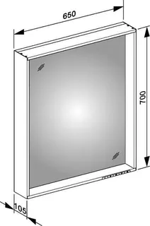 Keuco Lichtspiegel X-Line 33297, weiß. 650x700x105mm – Bild 2