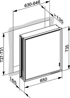 Keuco SPS R. Lumos 14311, l., mit Ablagef., Einbau, silb-elox., 650x735x165mm – Bild 3
