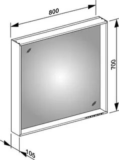 Keuco Lichtspiegel X-Line 33297, weiß. 800x700x105mm – Bild 2
