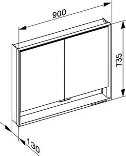 Keuco SPS R. Lumos 14323, m. Ablagef. VB 900x735x130mm si-elox. – Bild 3