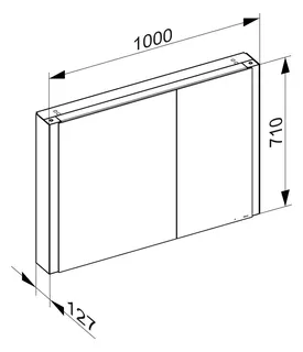 Keuco SPS Somaris 14502, br.Tür li.,m.Hzg. EB 1000x710x115mm ws matt – Bild 3