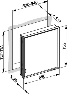 Keuco SPS R. Lumos 14331, o. Ablagef. EB Ans.r. 650x735x130mm si-elox. – Bild 3
